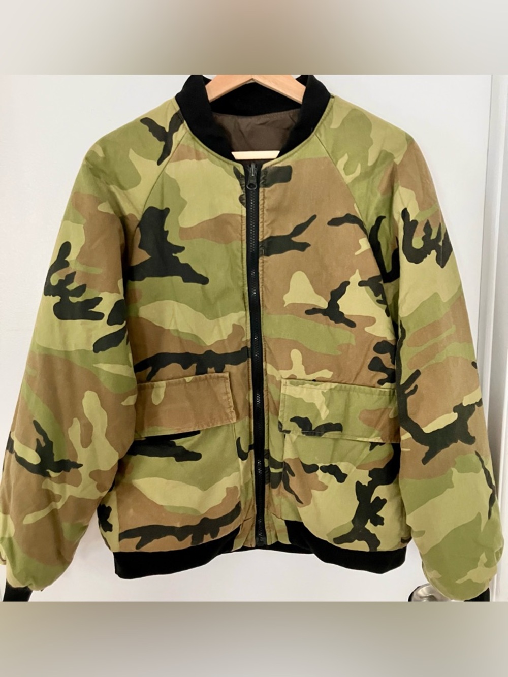 Camo reversible Bomber Jacket - Classic Woodland Print